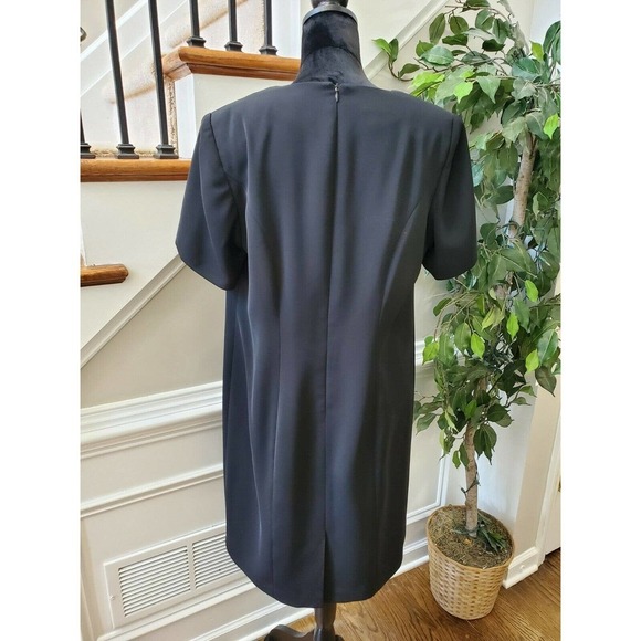 VTG Charter Club Black Polyester Round Neck Half Sleeve Knee Length Dress 14W - Picture 7 of 12